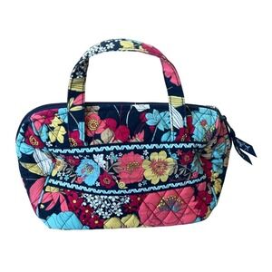 Vera Bradley plastic lined‎ small lunch tote or makeup bag - excellent condition